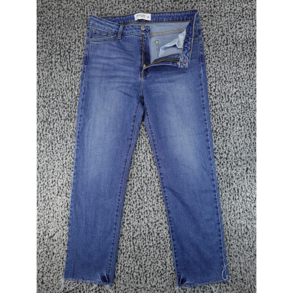 Just Black Denim Jeans Women 32 Blue Good‎ Straight Leg Raw Hem Made in USA